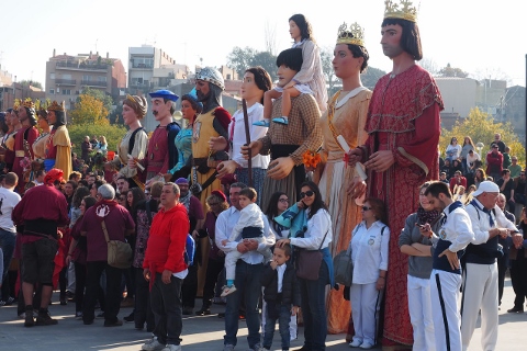 En Jeroni i la Badamar amb la resta dels gegants del Maresme.