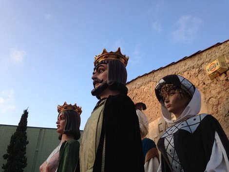 Els gegants durant l'assaig del 19 de març.