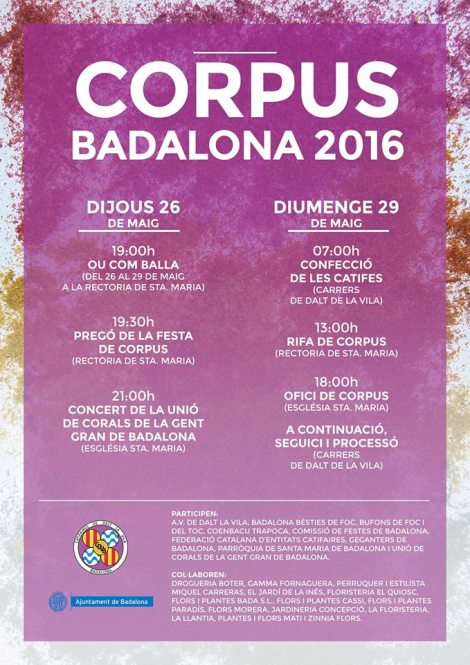 Cartell i programa del Corpus 2016.
